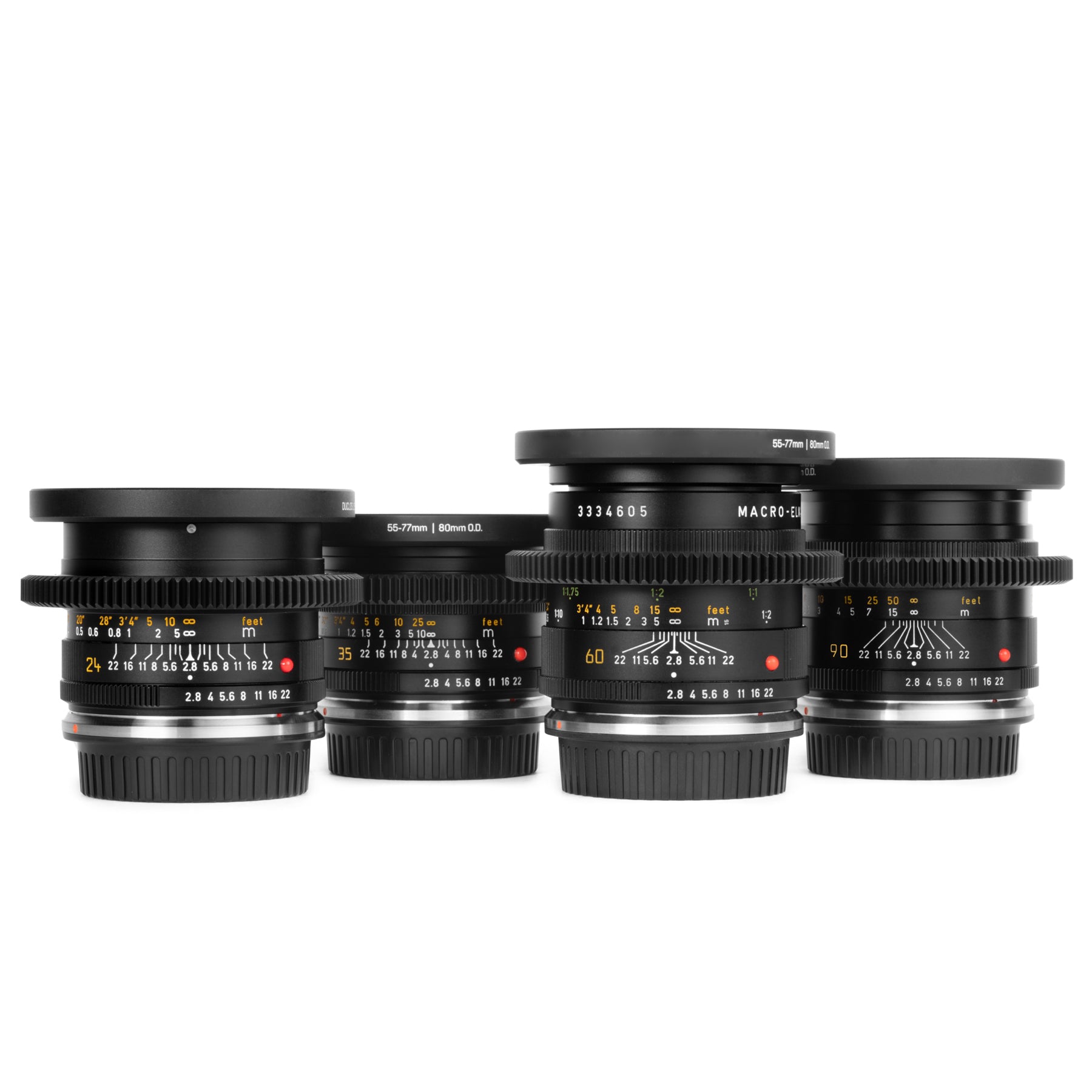 4LENS LEICA R ELMARIT EF CINESET (1980s) OPTICAL BRILLIANCE