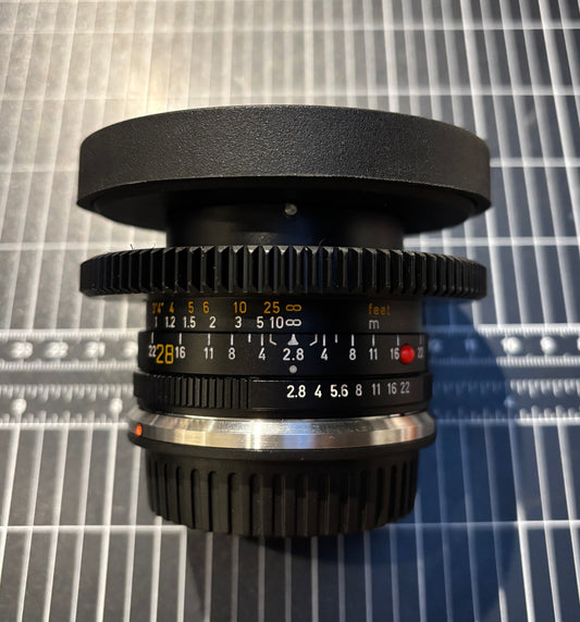 Leica R 28mm F2.8 ELMARIT-R V1  1980s Lens #327... Recent CLA + Duclos Cine-Mods in EF